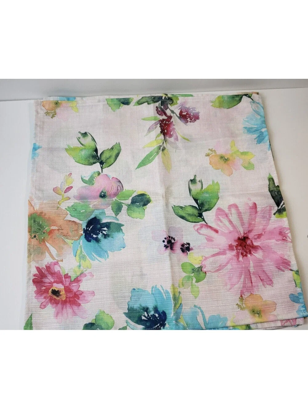 Bardwil Linens Napkins Floral Garden Watercolor Set Of 4 Hemmed Polyester Blend